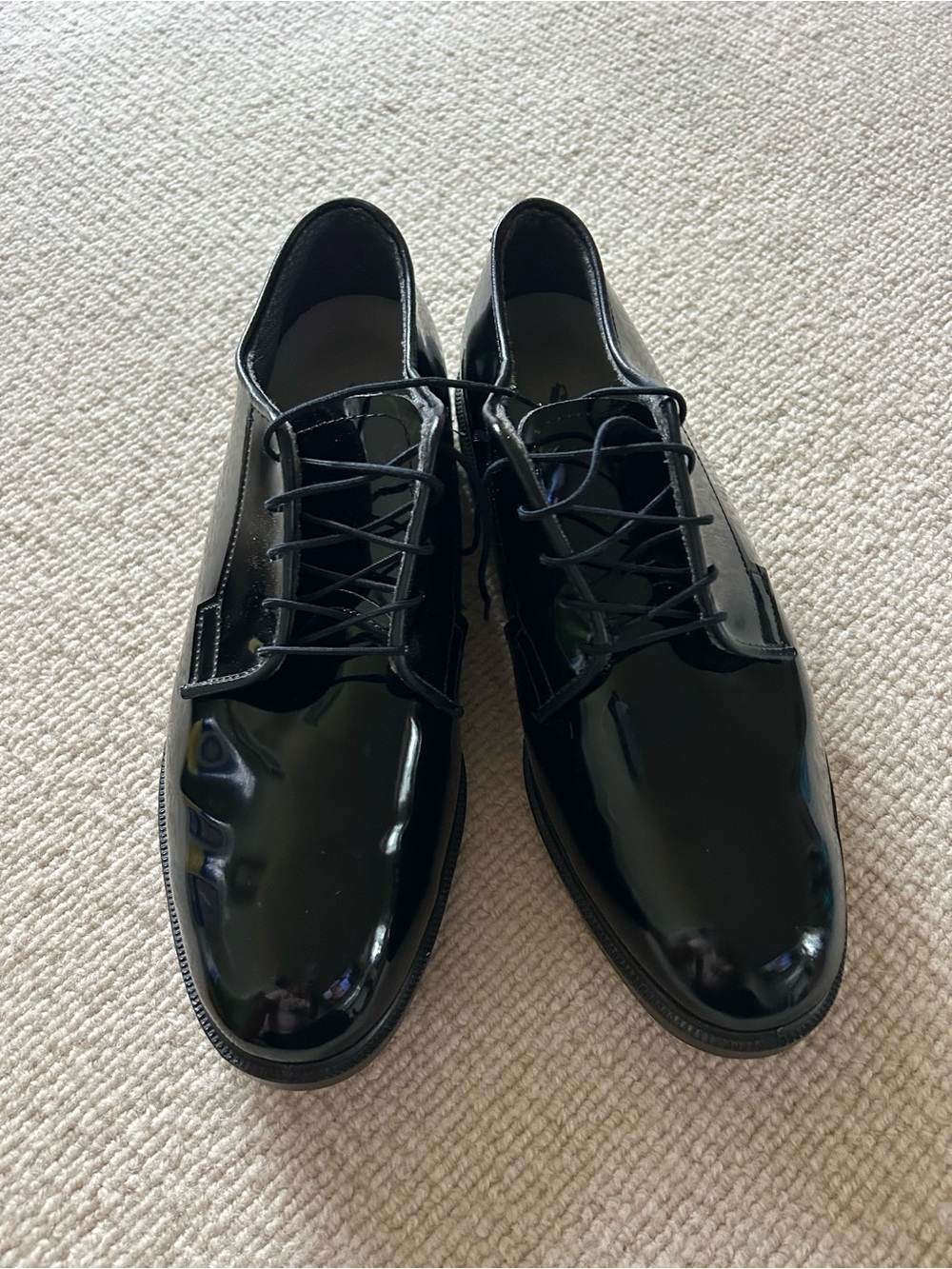 Men's Black Patent Derby Dress Shoes - Classic Lace-Up
